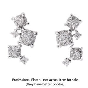 DAVID YURMAN 18K GOLD AND DIAMOND CLIMBER EARRINGS